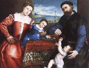 Lorenzo Lotto Giovanni della Volta with His Wife and Children oil painting reproduction